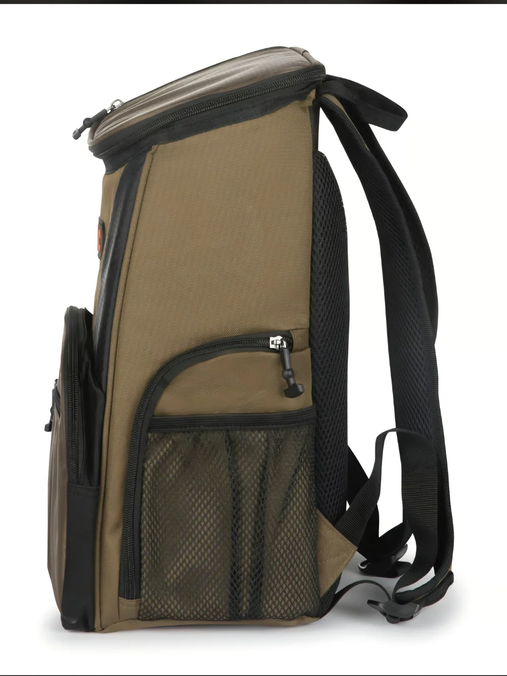 Olive Green and Brown Men's Backpack Cooler